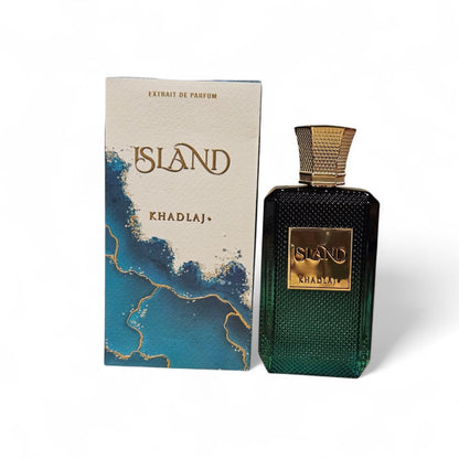 KHADLAJ Island Extrait De Parfum – Luxury Middle Eastern Fragrance, Emerald Green Glass Bottle with Gold Cap, 3.33 Fl Oz Avelisse