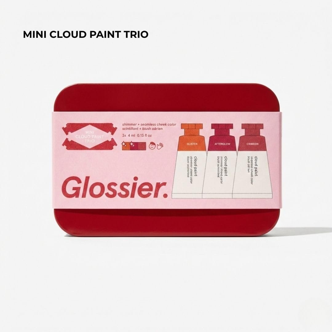 Glossier Mini Cloud Paint Blush Trio Holiday Gift Set: Crimson, Glisten & Afterglow Avelisse