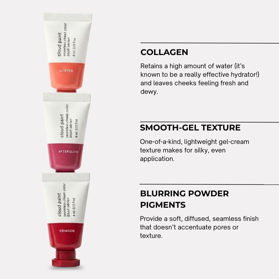 Glossier Mini Cloud Paint Blush Trio Holiday Gift Set: Crimson, Glisten & Afterglow Avelisse