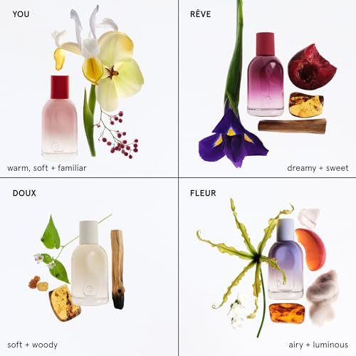 Glossier You Fleur Eau de Parfum Duo Gift Set - Unisex Fresh Floral Perfume with Ylang-Ylang, Apricot Skin & Ambrox - 50ml + 8ml Travel Spray Avelisse