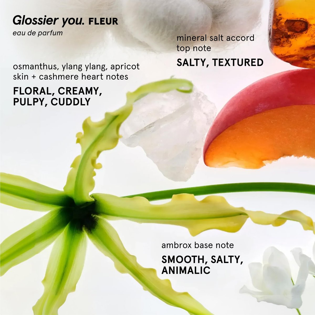 Glossier You Fleur Eau de Parfum Duo Gift Set - Unisex Fresh Floral Perfume with Ylang-Ylang, Apricot Skin & Ambrox - 50ml + 8ml Travel Spray Avelisse