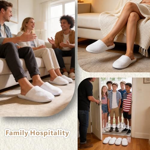 sloiuih 12 Pairs Disposable Slippers for Hotel Guests, Non-Slip Comfortable Slippers for Women & Men, Breathable Indoor Outdoor Home Spa Travel Essentials Avelisse