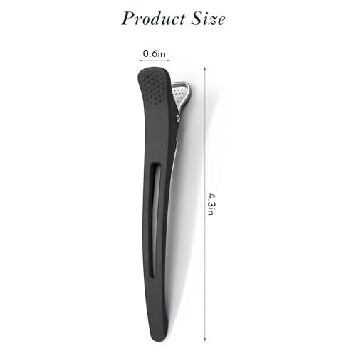 FEEHOPE 12-Pack 4.3" Long Hair Sectioning Clips – Creaseless Non-Slip Silicone Band Hair Styling Clips for Cutting, Rollers & Salon Use - görsel 4