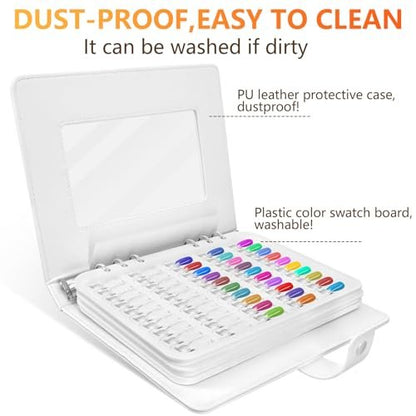 I·B·N G Upgraded Nail Color Swatches Book – 150 Detachable Nail Polish Display with Clear Nail Tips, White C11 Avelisse