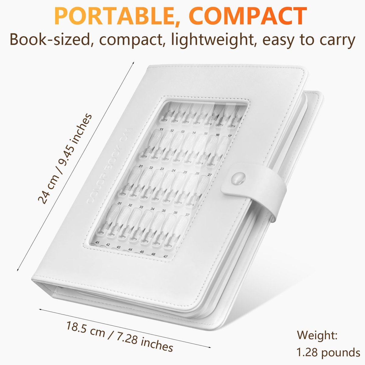 I·B·N G Upgraded Nail Color Swatches Book – 150 Detachable Nail Polish Display with Clear Nail Tips, White C11 Avelisse