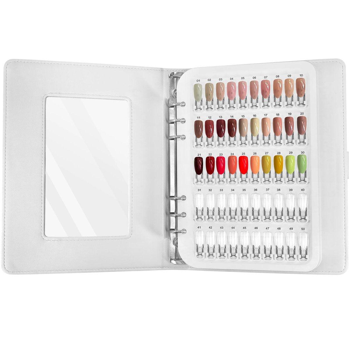 I·B·N G Upgraded Nail Color Swatches Book – 150 Detachable Nail Polish Display with Clear Nail Tips, White C11 Avelisse