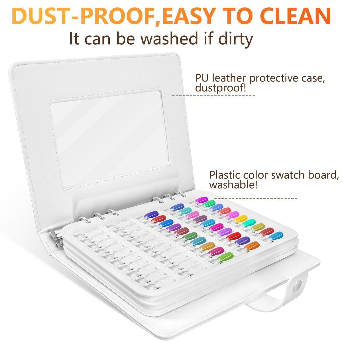 I·B·N G Upgraded Nail Color Swatches Book – 150 Detachable Nail Polish Display with Clear Nail Tips, White C11 Avelisse