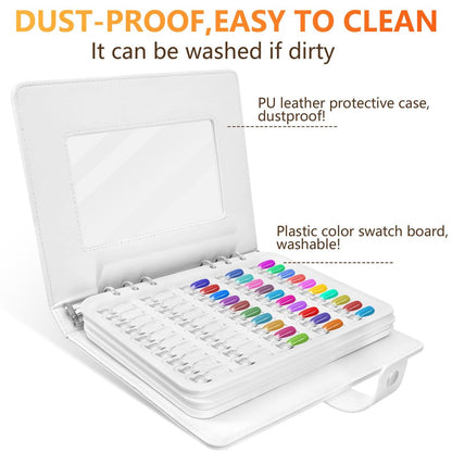 I·B·N G Upgraded Nail Color Swatches Book – 150 Detachable Nail Polish Display with Clear Nail Tips, White C11 Avelisse