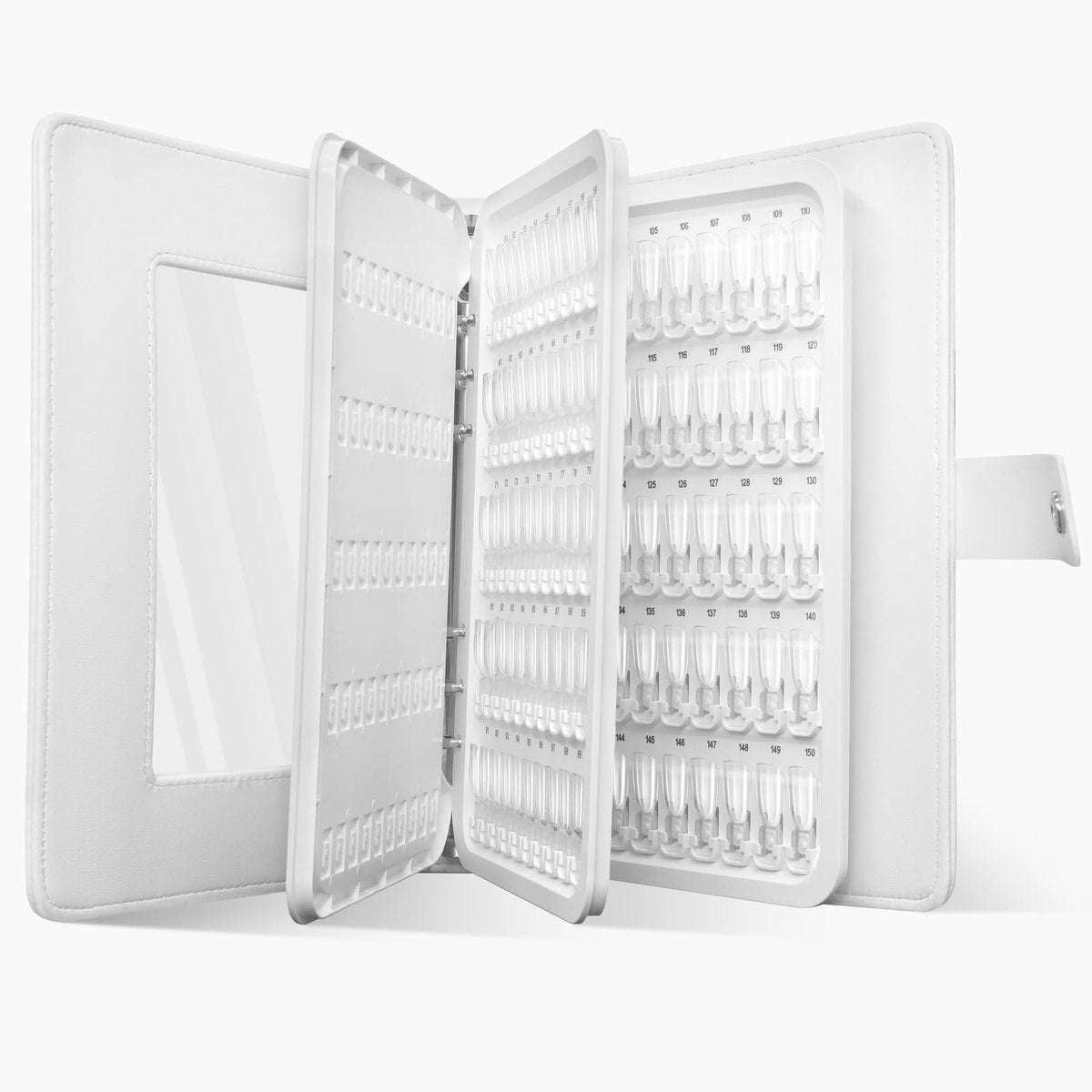 I·B·N G Upgraded Nail Color Swatches Book – 150 Detachable Nail Polish Display with Clear Nail Tips, White C11 Avelisse