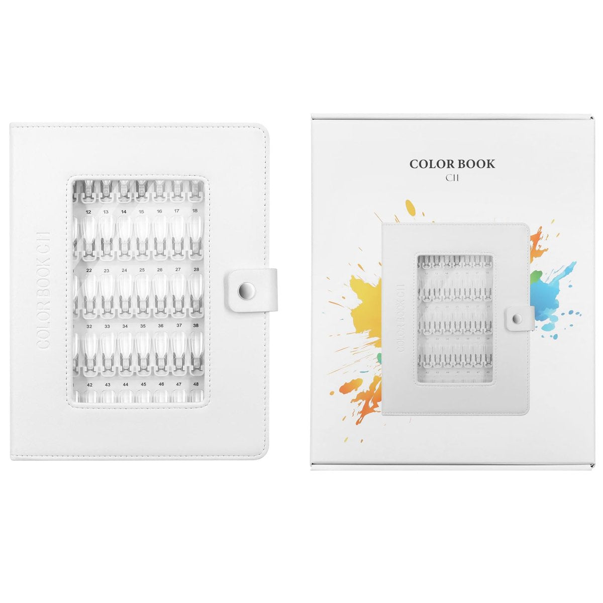 I·B·N G Upgraded Nail Color Swatches Book – 150 Detachable Nail Polish Display with Clear Nail Tips, White C11 Avelisse