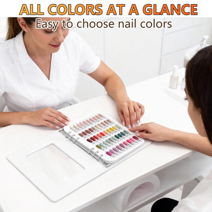 I·B·N G Upgraded Nail Color Swatches Book – 150 Detachable Nail Polish Display with Clear Nail Tips, White C11 Avelisse