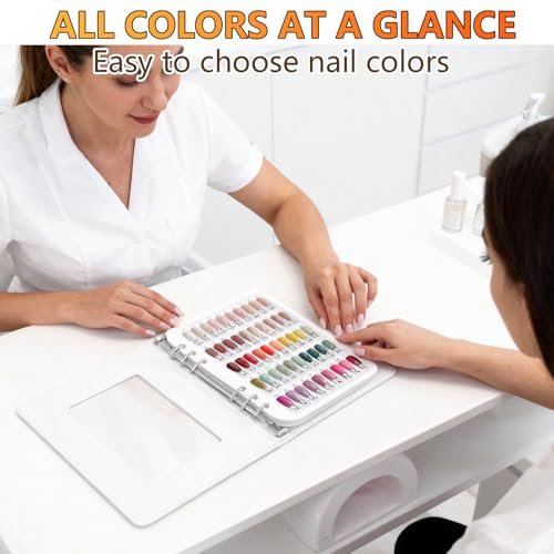 I·B·N G Upgraded Nail Color Swatches Book – 150 Detachable Nail Polish Display with Clear Nail Tips, White C11 Avelisse