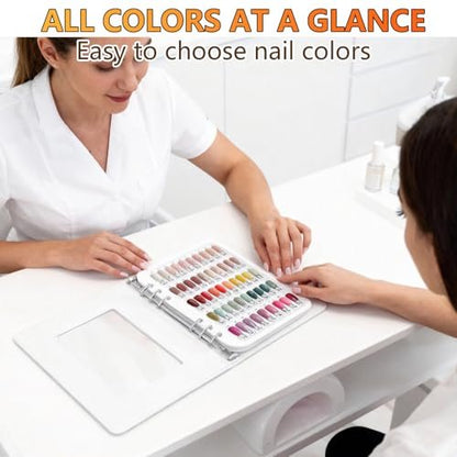 I·B·N G Upgraded Nail Color Swatches Book – 150 Detachable Nail Polish Display with Clear Nail Tips, White C11 Avelisse