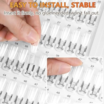 I·B·N G Upgraded Nail Color Swatches Book – 150 Detachable Nail Polish Display with Clear Nail Tips, White C11 Avelisse