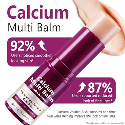 ISUNRISE Calcium Volume Multi Balm Stick 2-Pack - Collagen Intensive Repair Moisturizing Stick for Anti-Aging, Firming, Hydrating & Smoothing Face, Eyes & Neck (9g Each)