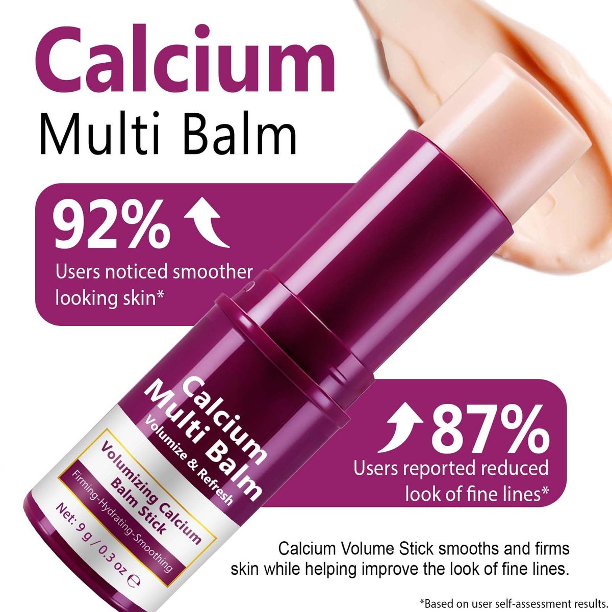 ISUNRISE Calcium Volume Multi Balm Stick 2-Pack - Collagen Intensive Repair Moisturizing Stick for Anti-Aging, Firming, Hydrating & Smoothing Face, Eyes & Neck (9g Each) - görsel 5