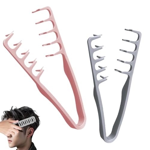 2-Piece Texture Comb Set – Volumizing Wide-Tooth Styling Comb for Fluffy Curly Hair, Anti-Frizz Fringe Parting Tool for Men & Women Avelisse