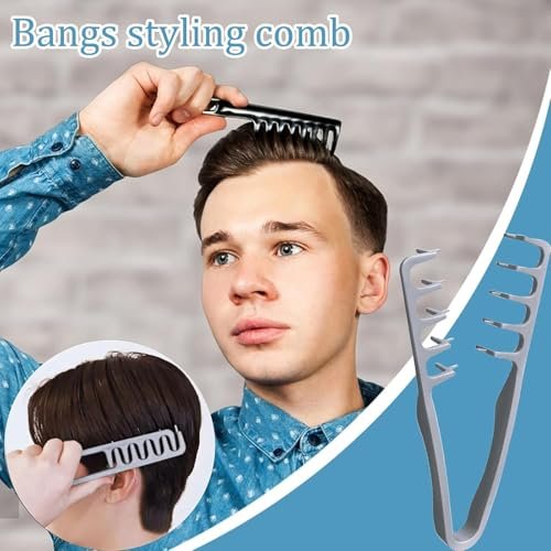 2-Piece Texture Comb Set – Volumizing Wide-Tooth Styling Comb for Fluffy Curly Hair, Anti-Frizz Fringe Parting Tool for Men & Women Avelisse
