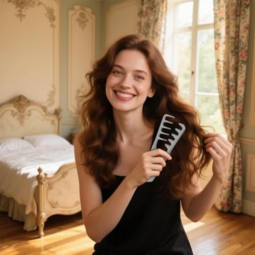 2-Piece Texture Comb Set – Volumizing Wide-Tooth Styling Comb for Fluffy Curly Hair, Anti-Frizz Fringe Parting Tool for Men & Women Avelisse