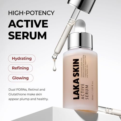 Laka Skin Active Serum – Glutathione & Dual PDRN Radiance Booster with Hyaluronic Acid, Pore Care, 30ml Avelisse