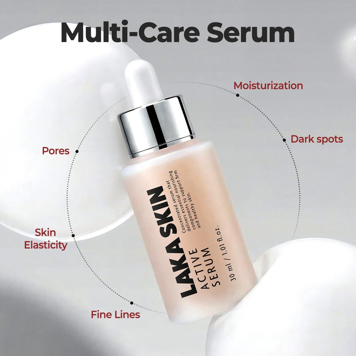 Laka Skin Active Serum – Glutathione & Dual PDRN Radiance Booster with Hyaluronic Acid, Pore Care, 30ml Avelisse