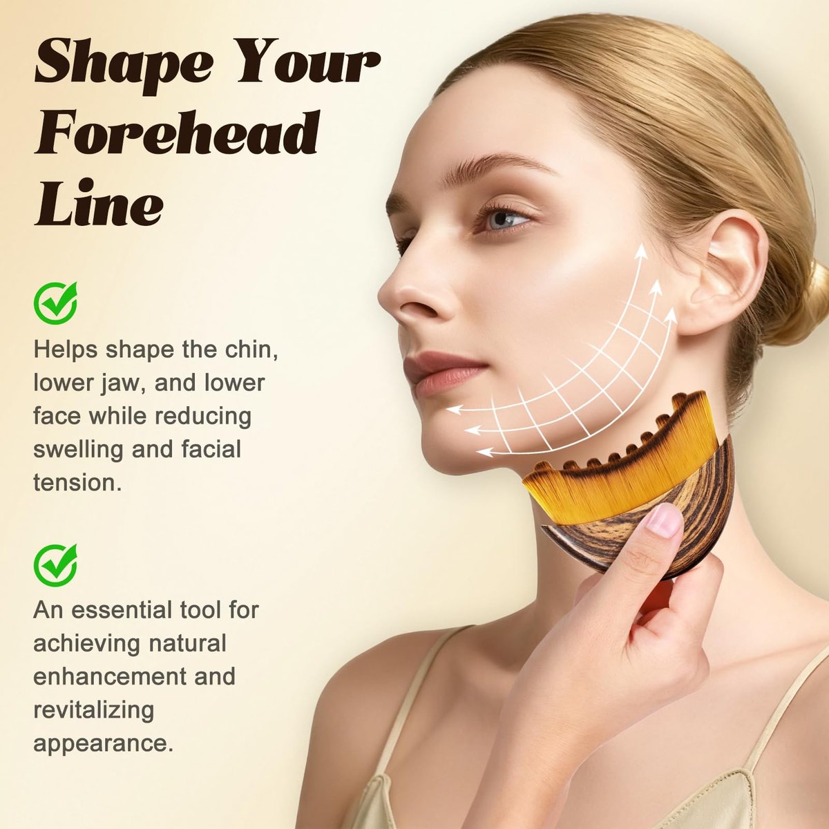 Lymphatic Contour Face Brush - Upgraded Ergonomic Facial Massager for Contouring, Anti-Puffiness & Skin Tightening Avelisse