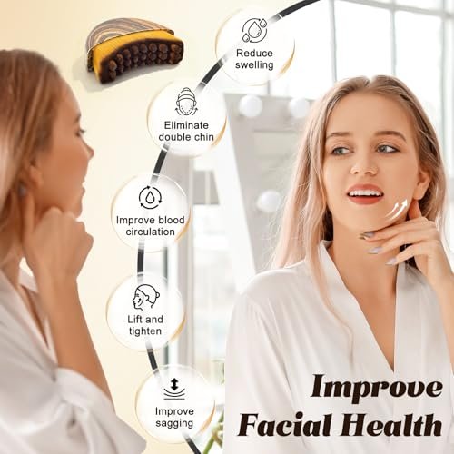 Lymphatic Contour Face Brush - Upgraded Ergonomic Facial Massager for Contouring, Anti-Puffiness & Skin Tightening Avelisse