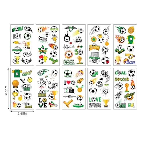 100+ Soccer Temporary Tattoos – Glitter Precut Stickers for World Cup Party Favors, Birthday Decor, Sports Themed Gifts for Boys Girls School Reward - görsel 4