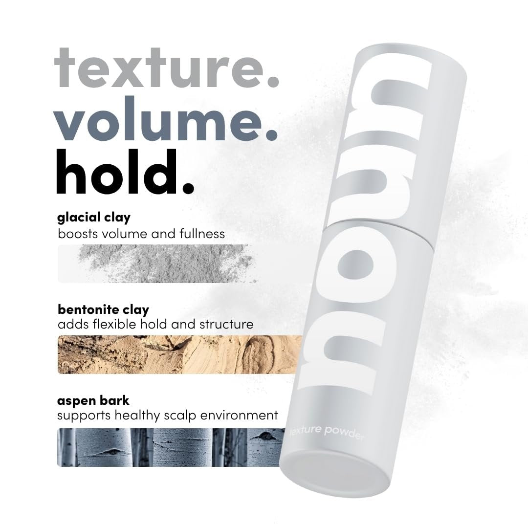 NOUN Naturals Glacial Clay Hair Texture Powder - Instant Volume, Long Lasting Hold, Matte Finish, Natural Look Avelisse