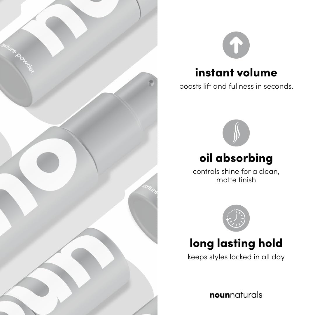 NOUN Naturals Glacial Clay Hair Texture Powder - Instant Volume, Long Lasting Hold, Matte Finish, Natural Look Avelisse