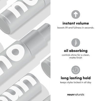 NOUN Naturals Glacial Clay Hair Texture Powder - Instant Volume, Long Lasting Hold, Matte Finish, Natural Look Avelisse