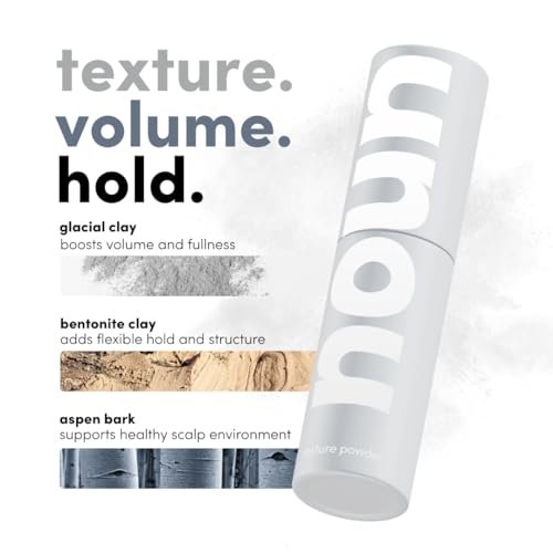 NOUN Naturals Glacial Clay Hair Texture Powder - Instant Volume, Long Lasting Hold, Matte Finish, Natural Look Avelisse