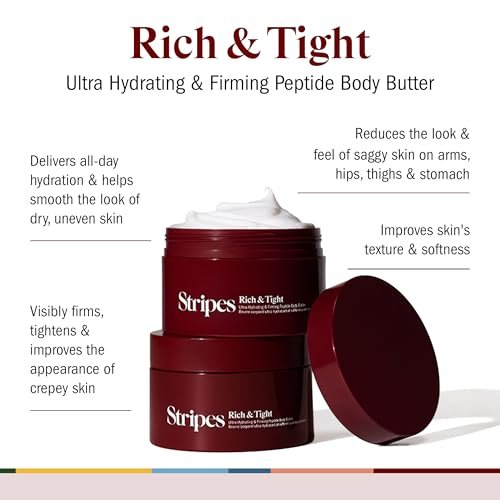 STRIPES Beauty Rich & Tight Ultra Hydrating & Firming Peptide Body Butter with Ectoine and Squalane, 16.48 oz Avelisse