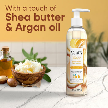 Gillette Venus Moisturizing Shave Oil with Vanilla & Honey Scent, 6 oz