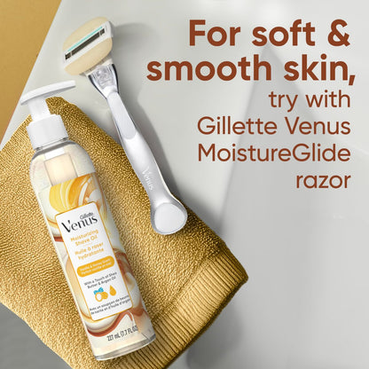 Gillette Venus Moisturizing Shave Oil with Vanilla & Honey Scent, 6 oz