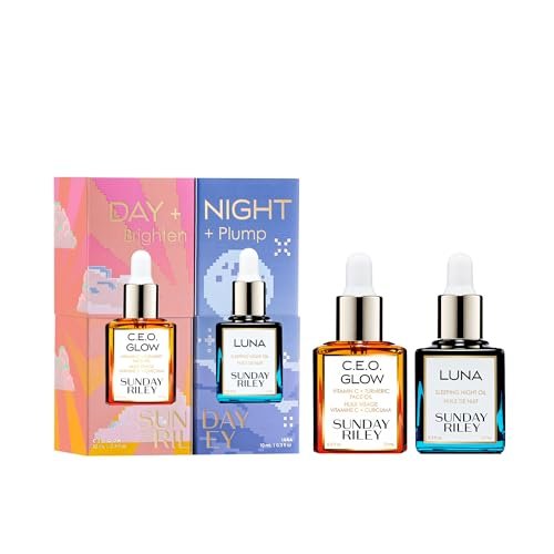 Sunday Riley Day + Night Brighten + Plump Set – Complete Skincare Duo Avelisse