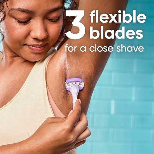 Gillette Venus ComfortGlide Touch of Vitamin E Disposable Razor for Women, 3 Blades, Water-Activated Moisture Bars, 2 Count Avelisse