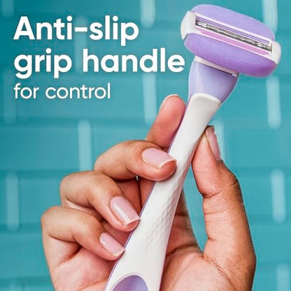 Gillette Venus ComfortGlide Touch of Vitamin E Disposable Razor for Women, 3 Blades, Water-Activated Moisture Bars, 2 Count Avelisse