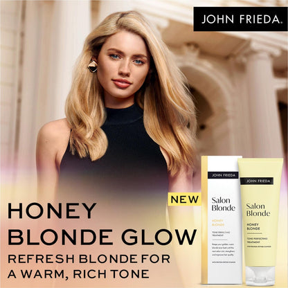 John Frieda Salon Blonde Honey Tone Perfecting Treatment with Protein-Peptide Complex, Hair Toner for Blonde Hair, 4 fl oz Avelisse
