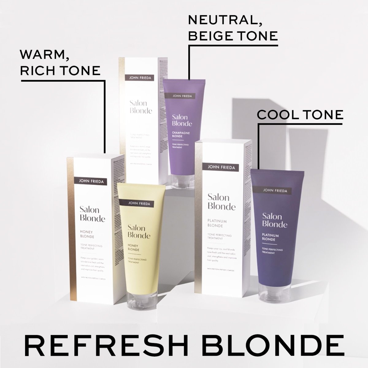John Frieda Salon Blonde Honey Tone Perfecting Treatment with Protein-Peptide Complex, Hair Toner for Blonde Hair, 4 fl oz Avelisse