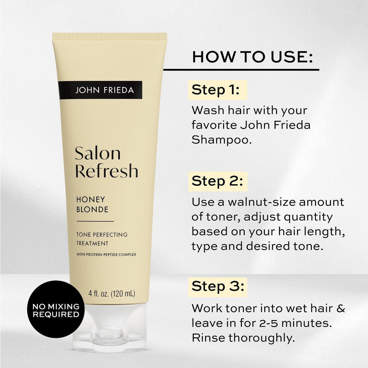 John Frieda Salon Blonde Honey Tone Perfecting Treatment with Protein-Peptide Complex, Hair Toner for Blonde Hair, 4 fl oz Avelisse