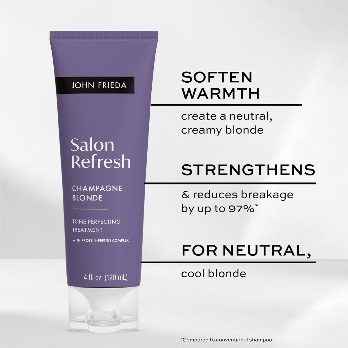 John Frieda Salon Blonde Champagne Tone Perfecting Treatment with Protein-Peptide Complex - 4 fl oz Avelisse