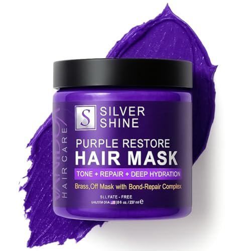 VANIDOX Deep Conditioning Silver Shine Purple Hair Mask for Gray Hair - 8 oz, Sulfate Free, Made in USA Avelisse