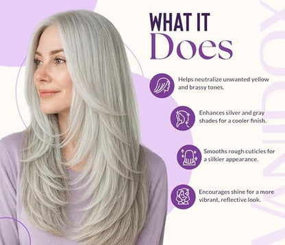 VANIDOX Deep Conditioning Silver Shine Purple Hair Mask for Gray Hair - 8 oz, Sulfate Free, Made in USA Avelisse