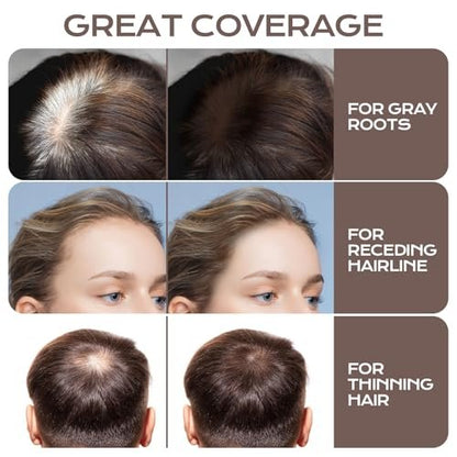 Kerablend Hair Thickener & Root Cover Up - Dark Brown, 1.19 oz - Sweat & Waterproof Instant Hair Concealer with Applicator for Men and Women