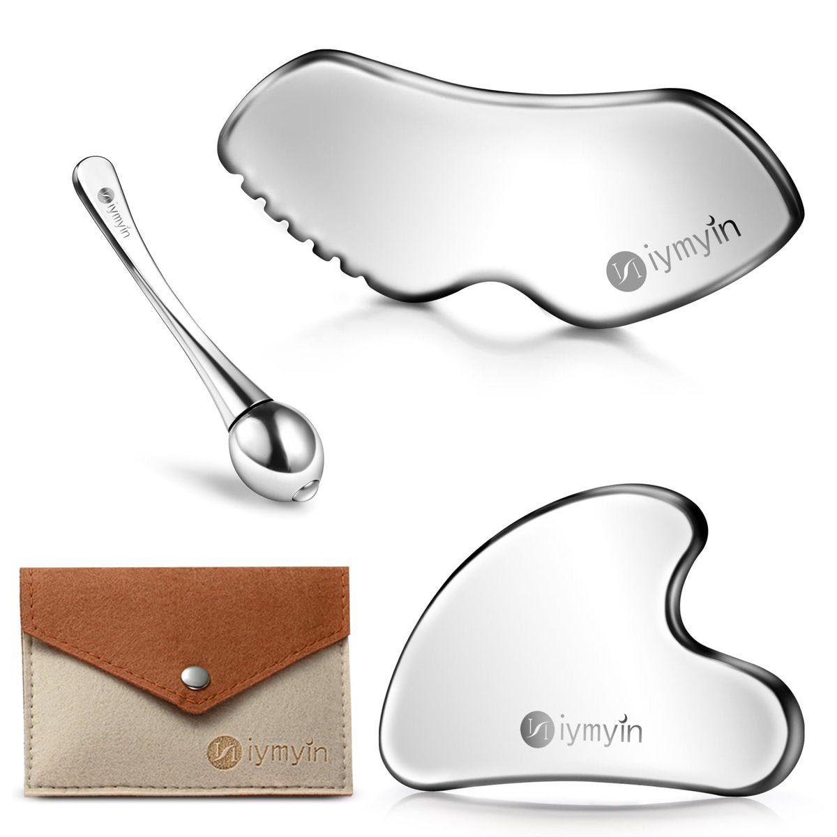 Niymyin 3-in-1 Stainless Steel Gua Sha Tools with Cold Therapy - Facial Scraping for Jaw Lift, Puffiness Reduction & Skin Tightening Avelisse