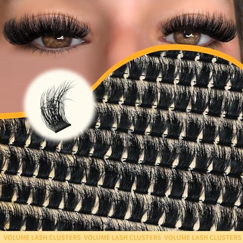 260D Thick Lash Clusters 10-14mm Short Volume D Curly Wispy Individual Lashes 224pcs Mink False Eyelashes Soft DIY Lash Extension for Beginners by TMIELYBS - görsel 14