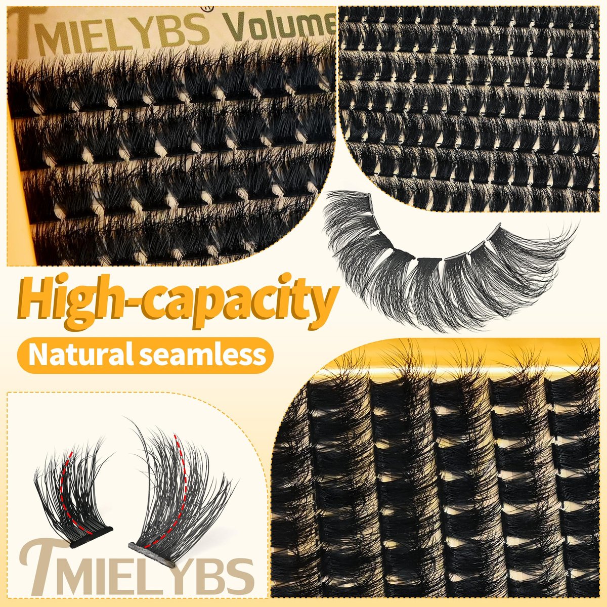 260D Thick Lash Clusters 10-14mm Short Volume D Curly Wispy Individual Lashes 224pcs Mink False Eyelashes Soft DIY Lash Extension for Beginners by TMIELYBS - görsel 9