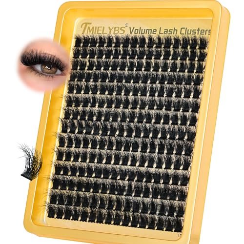 260D Thick Lash Clusters 10-14mm Short Volume D Curly Wispy Individual Lashes 224pcs Mink False Eyelashes Soft DIY Lash Extension for Beginners by TMIELYBS - görsel 2