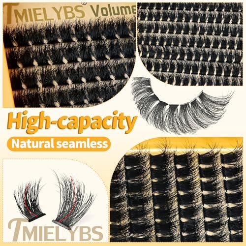 260D Thick Lash Clusters 10-14mm Short Volume D Curly Wispy Individual Lashes 224pcs Mink False Eyelashes Soft DIY Lash Extension for Beginners by TMIELYBS - görsel 10